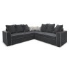 Угловой диван с полкой в углу Кируна велюр графит