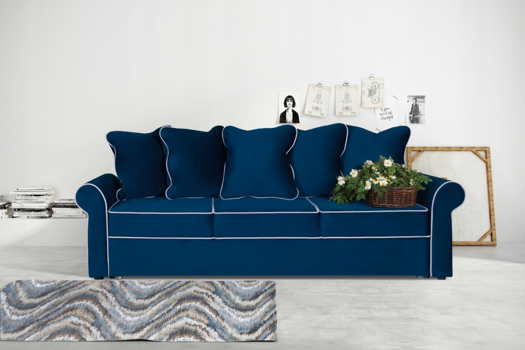 Диван прямой синий "Арвика" Диван "Арвика" синий