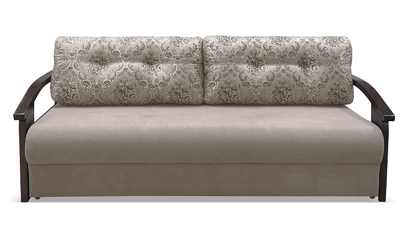 Прямой диван Анкона Д с деревянным подлокотником