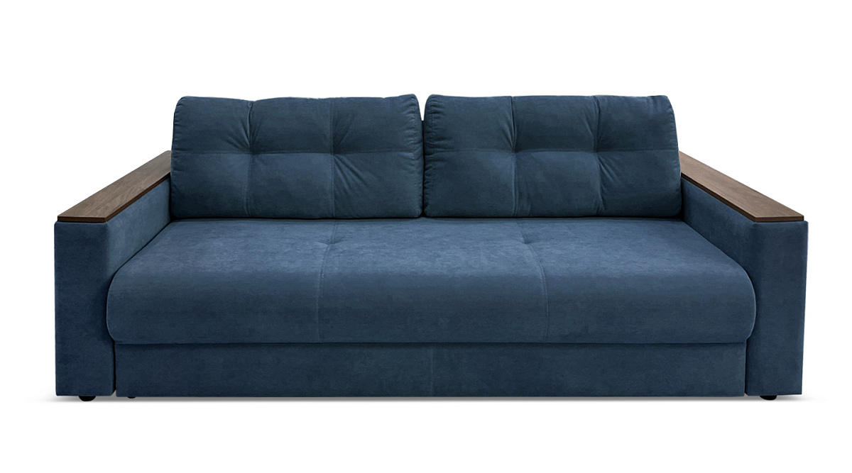 Прямой диван Анкона М Синий велюр