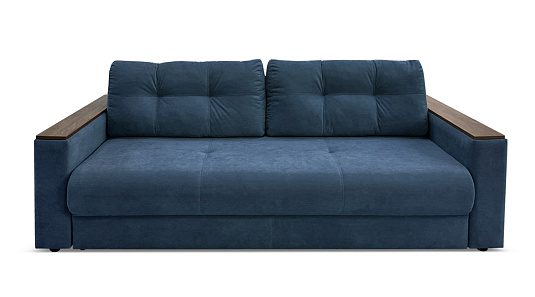 Прямой диван Анкона М Синий велюр