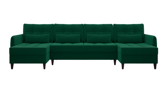 П-образный диван Ультра Изумрудный велюр