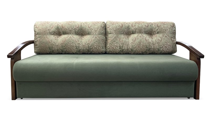 Прямой диван Анкона Д с деревянным подлокотником