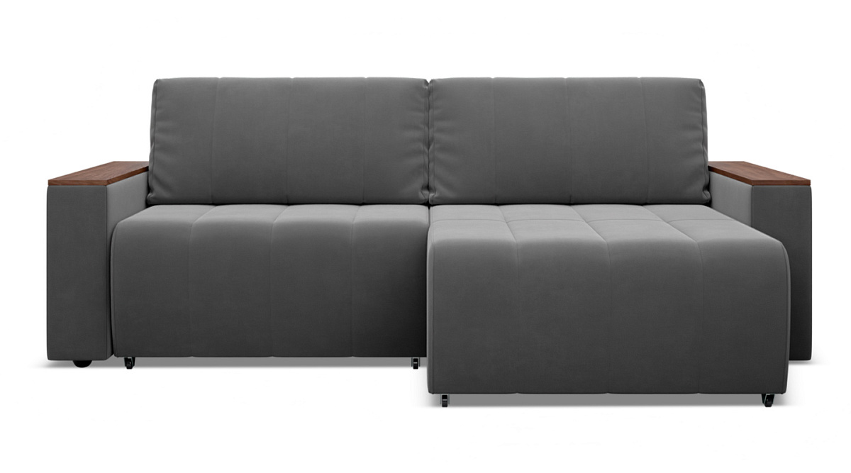 Угловой диван Осака Серый велюр