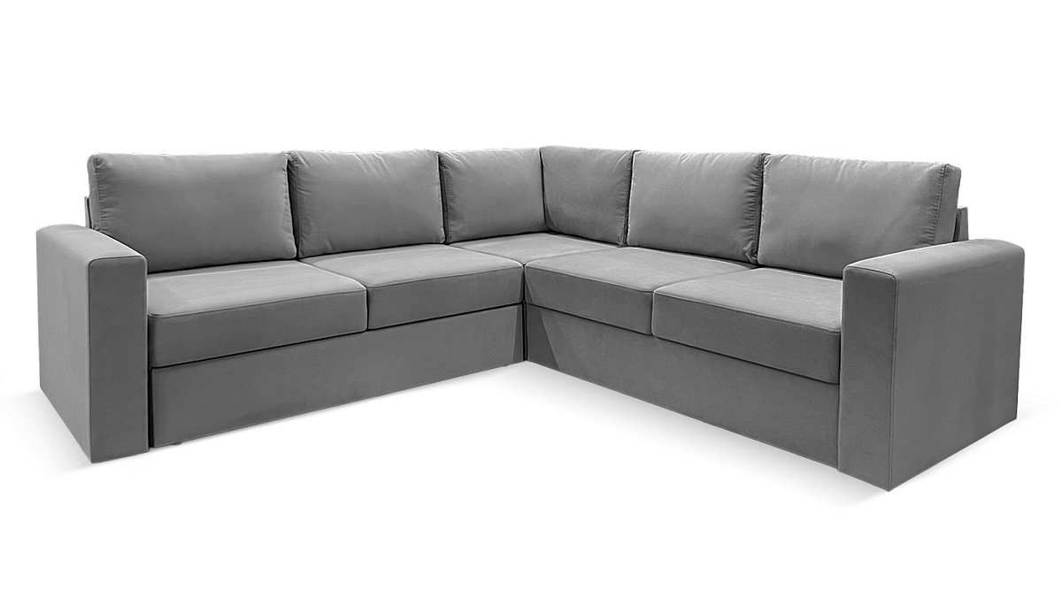 Угловой диван Ольборг Серый велюр