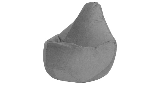 Кресло мешок груша XL Серый велюр