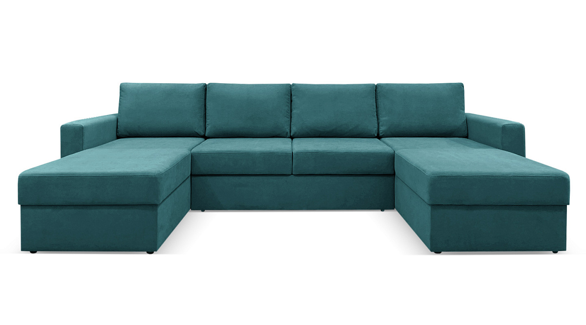 П-образный диван Карлстад Бирюзовый Велюр 
