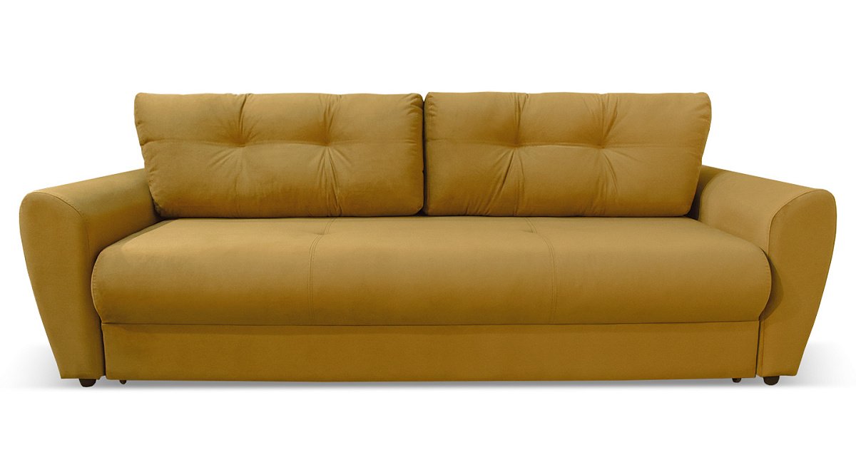 Прямой диван Амстердам Горчичный велюр 