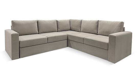 Угловой диван Ольборг Бежево-серый велюр
