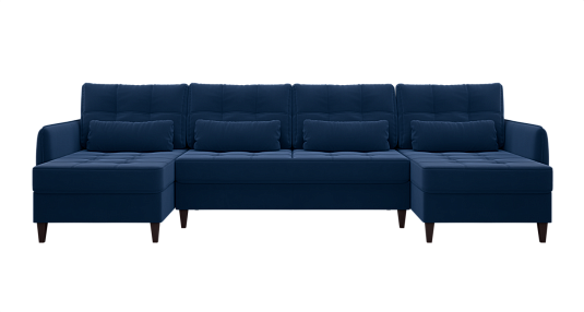 П-образный диван Ультра Синий велюр